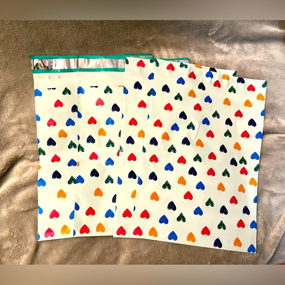 20 - 10 X 13 - Non Padded - Rainbow Heart 💜 ❤️ Poly Mailers 🌈 🌈